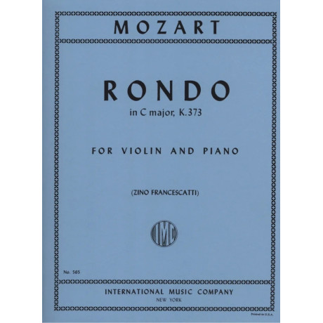 Mozart - Rondo in Do Maggiore K 373 per Violino e Piano