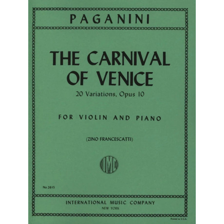 copy of Paganini - Il Carnevale di Venezia per Violino e piano