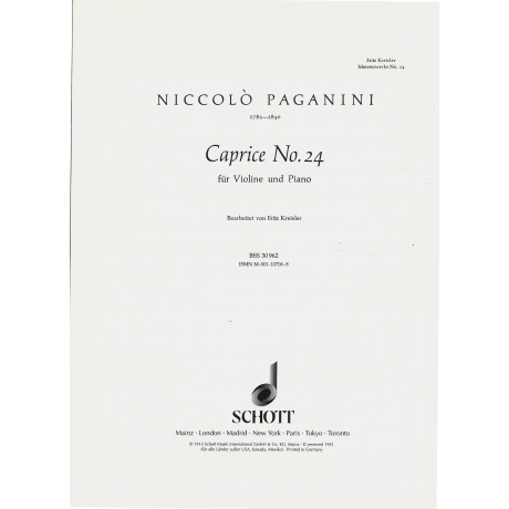 Paganini - Capriccio n.24 per Violino e Piano