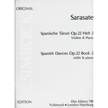 Sarasate - Danze Spagnole Op.22 Vol.2 per Violino e Piano