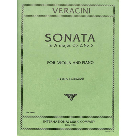 Veracini - Sonata in La Maggiore Op.2 n.6 per Violino e Piano