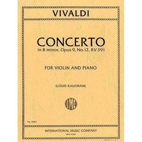 Vivaldi - Concerto in Si Minore Op.9 n.12  RV391 per  Violino e Piano