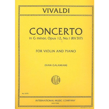Vivaldi - Concerto in Sol Minore F.I n.211 per  Violino e Piano