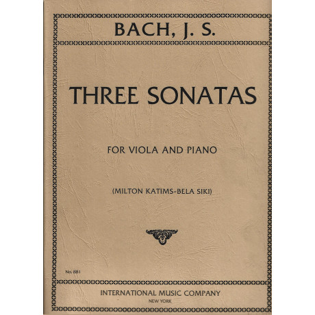 Bach  - 3 Sonate per Viola da Gamba e Piano