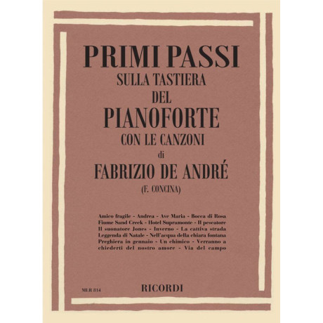 Franco Concina (ed.) - Primi passi sulla tastiera con le canzoni di Fabrizio De Andrè