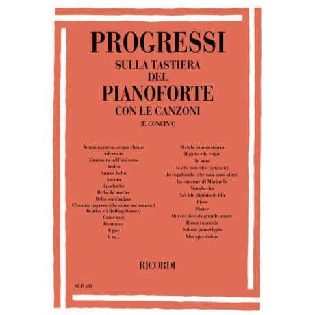Concina - Progressi sulla Tastiera con le Canzoni per Pianoforte