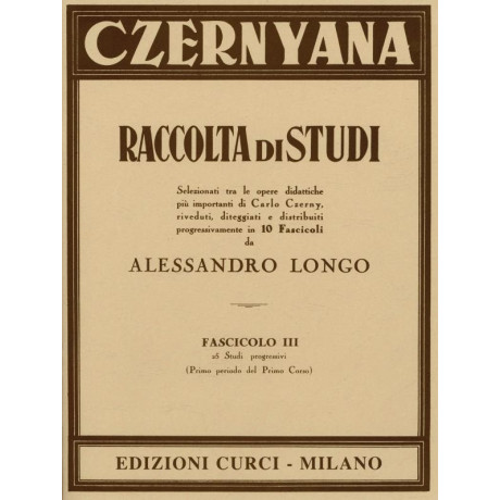 Czerny - Czernyana Raccolta di Studi Vol.3 per Pianoforte