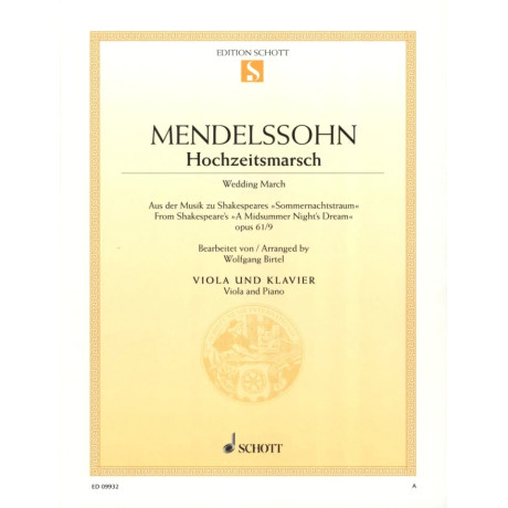 Mendelssohn - Marcia Nuziale Op.61 n.9 per Viola e Piano