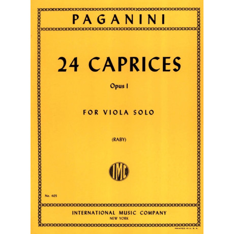 Paganini - 24 Capricci Op.1 per Viola e Piano