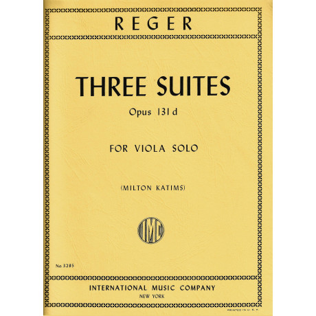 Reger - 3 Suites Op.131d per Viola Solo