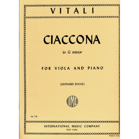Vitali - Ciaccona in Sol Minore per Viola e Piano