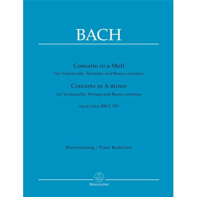 Bach - Concerto in La Minore da BWV 593 per Violoncello e Piano