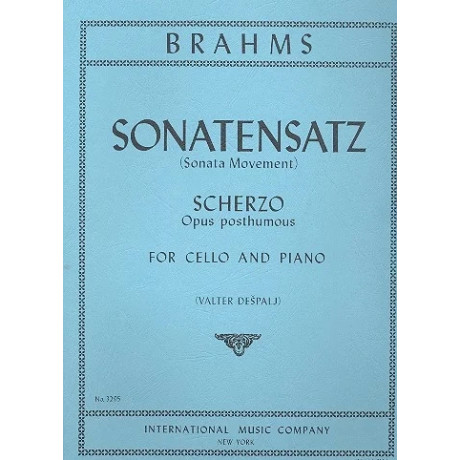 Brahms - Sonatensatz - Scherzo Op.Posth. per Violoncello e Piano
