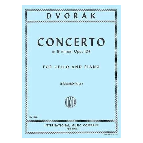 Dvorak - Concerto in Si Minore Op. 104 per Violoncello e Piano