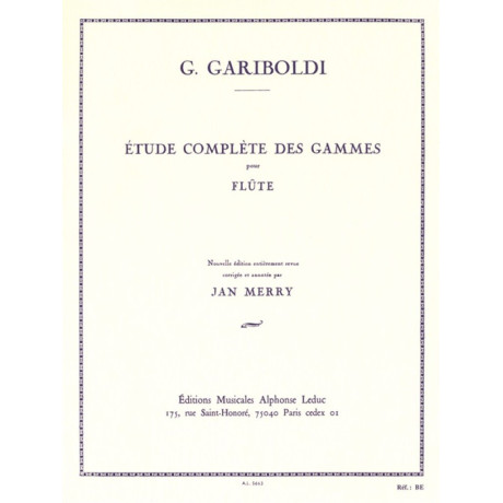 Gariboldi - Etude Complète Des Gammes Pour Flute