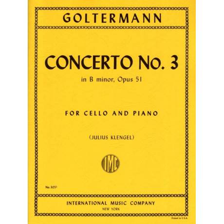 Goltermann - Concerto n.3 in Si Minore Op.51 per Violoncello e Piano