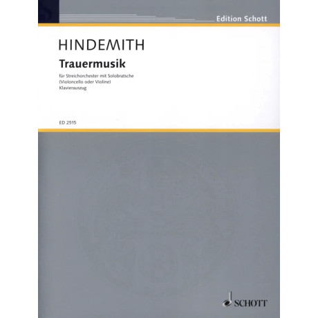 Hindemith - Trauermusik per Violino o Viola o Violoncello e Piano