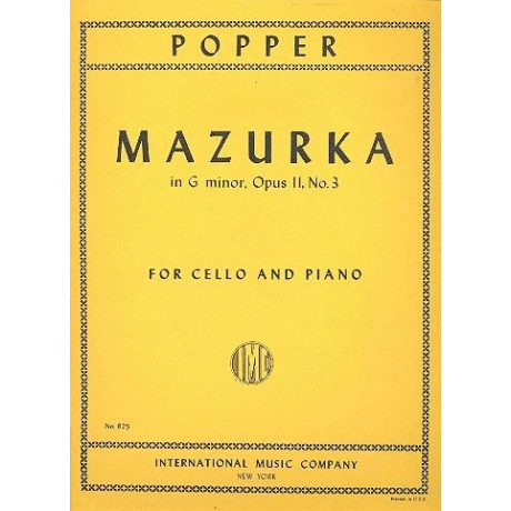 Popper - Mazurca in Sol Minore Op.11 n.3 per Violoncello e Piano