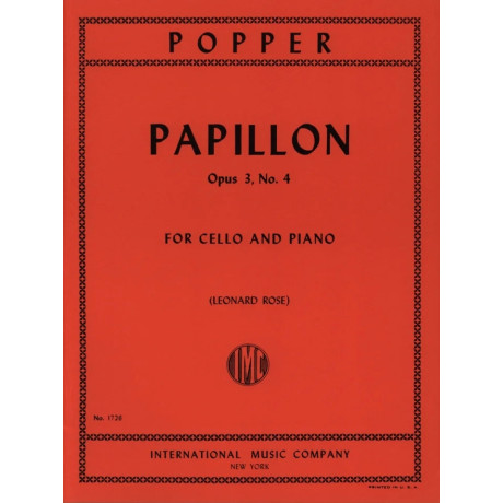 Popper - Papillon Op.3 n.4 per Violoncello e Piano