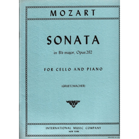 Mozart - Sonata in Sib Maggiore Op.292 per Violoncello e Violino
