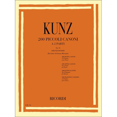 copy of Kunz - 200 Piccoli Canoni Op.14 a Due Parti per Pianoforte