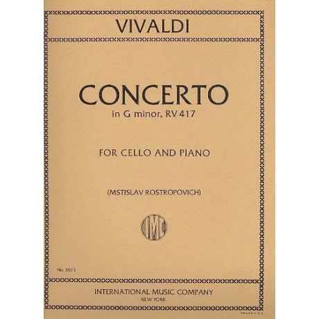 Vivaldi - Concerto in Sol Minore RV 417 per Violoncello e Piano