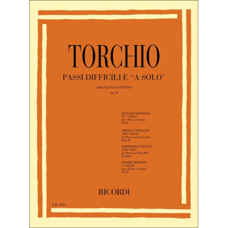Torchio - Passi Difficili E " A Solo"Per Flauto E Ottavino Vol.2°