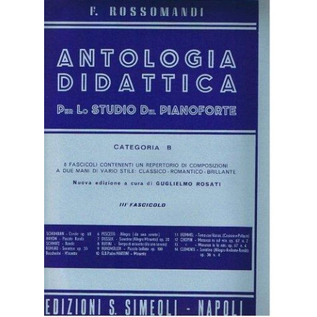 Rossomandi - Antologia didattica - Cat. B Fasc.  3