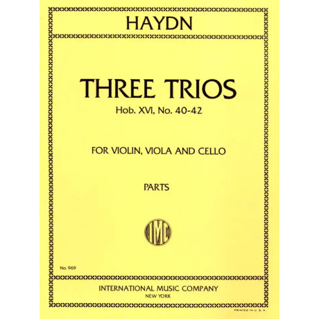 Haydn - 3 Trii Hob. XVI n. 40-42 per Violino Viola e Violoncello
