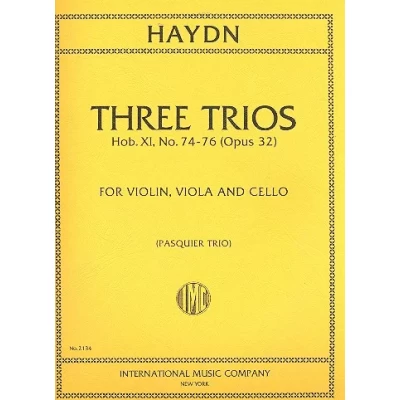 Haydn - 3 Trii Hob. XI n. 74-76 per Violino Viola e Violoncello