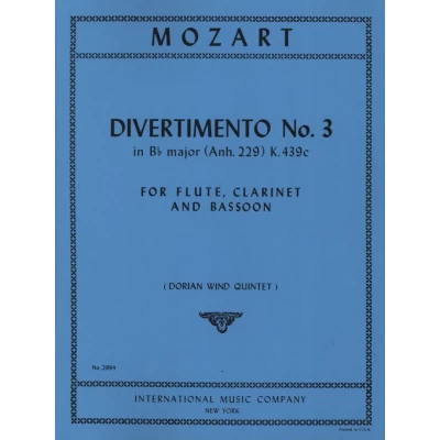 Mozart - Divertimento n.3 per Flauto Clarinetto e Fagotto