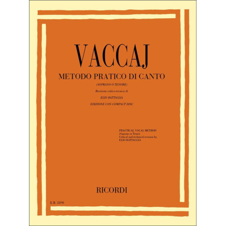 Vaccaj - Metodo Pratico di Canto per Soprano o Tenore con CD