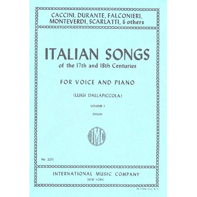 Autori Diversi - Italian Songs of the 17/18 th Centuries per Voice and  Piano Vol.1