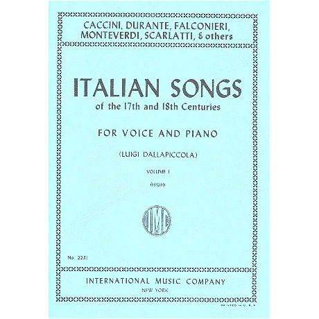 Autori Diversi - Italian Songs of the 17/18 th Centuries per Voice and  Piano Vol.1