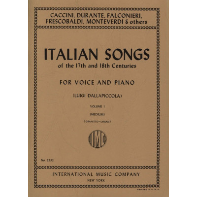 Autori Diversi - Italian Songs of the 17/18 th Centuries per Voice and  Piano Vol.1