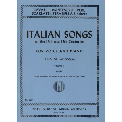 Italian Songs of the 17/18 th Centuries per Voice and  Piano Vol. 2