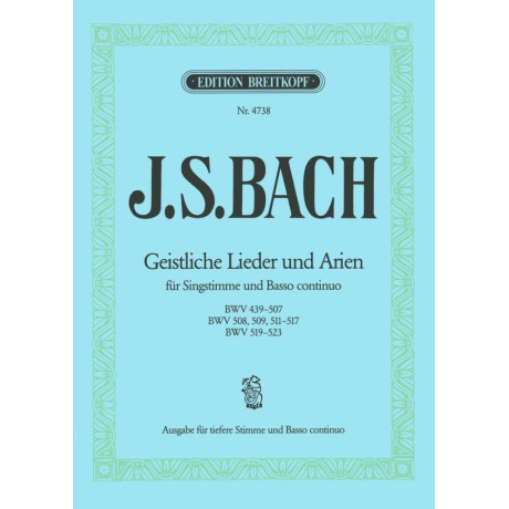 Bach - Geistliche Lieder und Arien per Voce Cantata e Piano