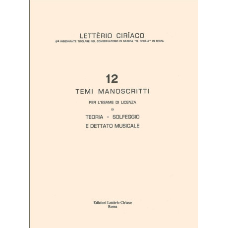 Ciriaco -  12 Temi Manoscritti