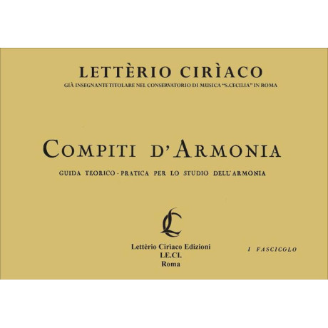 Ciriaco -  Compiti D'Armonia Vol.1