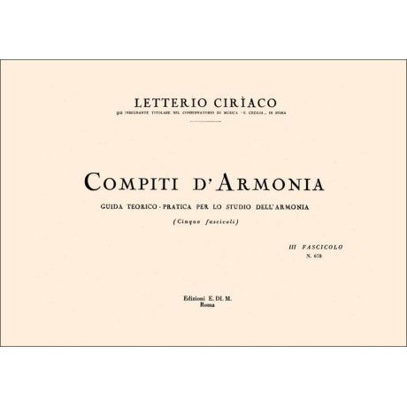 Ciriaco -  Compiti D'Armonia Vol.3