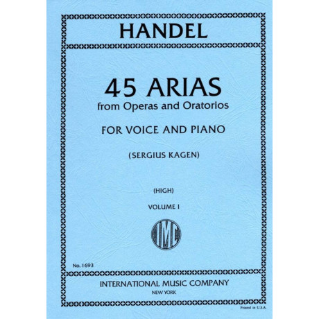 Handel - 45 Arie da Opere e Oratori Vol.1 per Canto e Piano