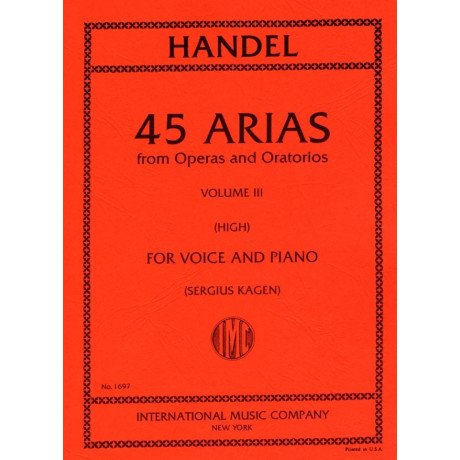 Handel - 45 Arie da Opere e Oratori Vol.3 per Canto e Piano