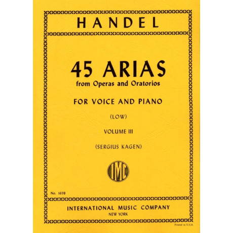 Handel - 45 Arie da Opere e Oratori Vol.3 per Canto e Piano