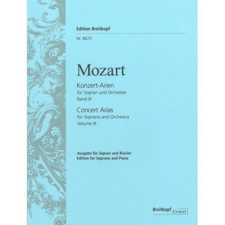 Mozart - Arie da Concerto Vol.3 Soprano per Canto e Piano