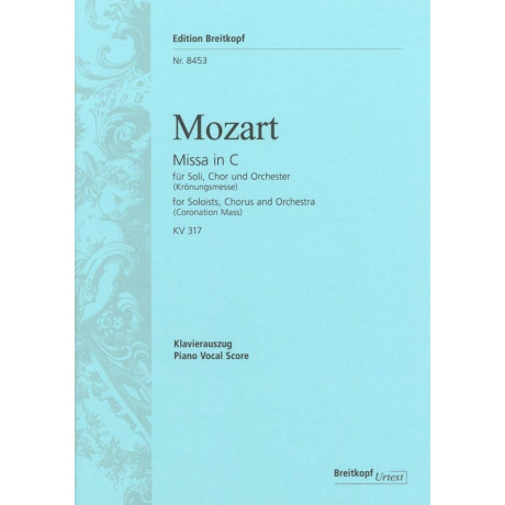 Mozart - Coronation Mass KV 317 per Canto e Piano