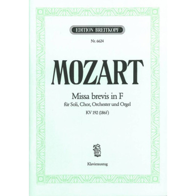 Mozart - Missa Brevis in Fa KV 192 (186F)  per Canto e Piano