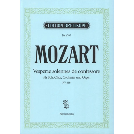 Mozart - Vesperae Solennes de Confessore KV 339 per Canto e Piano