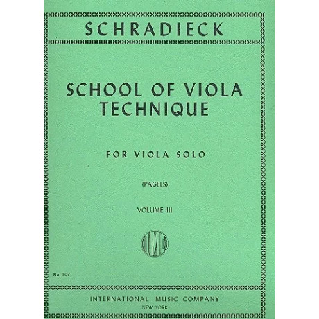 Schradieck - Scuola di Tecnica Vol.3  per Viola