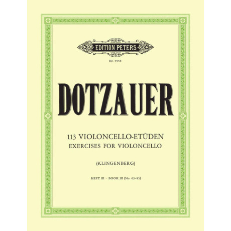 Dotzauer - 113  Violoncello Etuden Vol.3