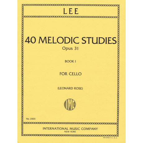 Lee - 40 Studi Melodici Op.31 per Violoncello Vol.1